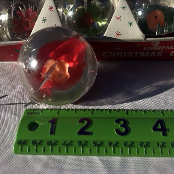 Vtg Jewel Brite Plastic Diorama Christmas Ornaments Pixie Elves 60s Lot 10 Decor - Picture 10 of 16